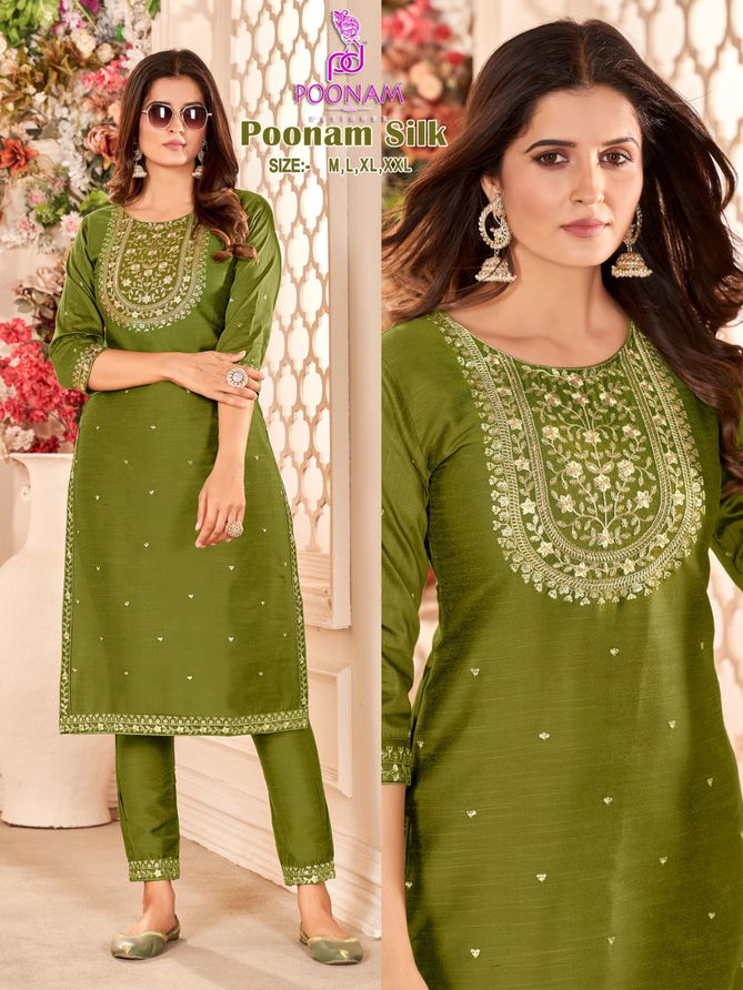 Poonam Silk Designer Kurti With Bottom Catalog